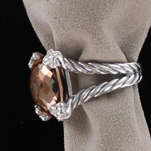 SOLD-David Yurman Cushion On Point Morganite Ring - Picture 7 of 8